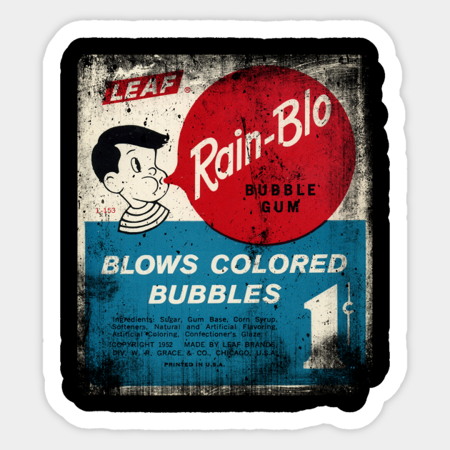Rain Blo Bubble Gum Retro Sticker TeePublic
